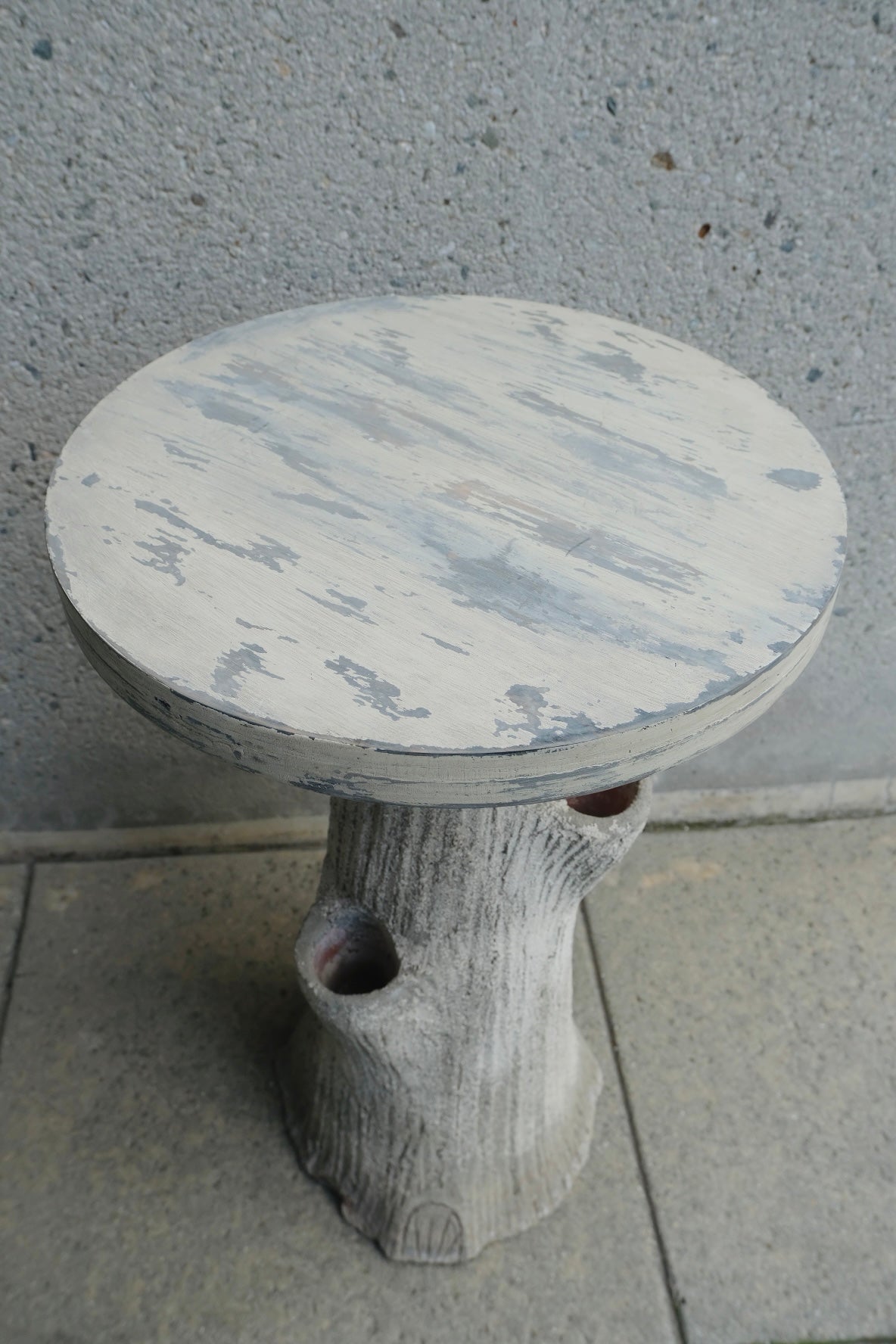 Faux Bois Tree Stump Side Table (Vintage)
