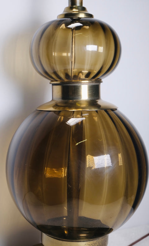 1960s Smoked Glass Table Lamp (Vintage)