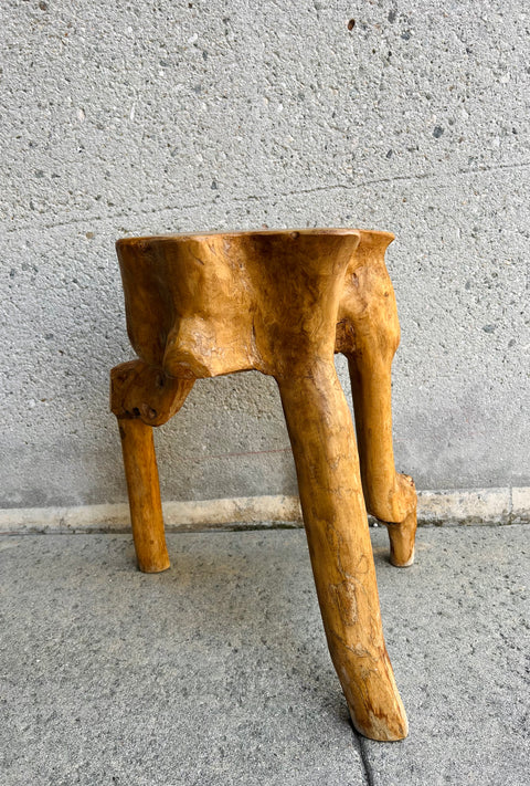 Live Edge Wood Tripod Side Table