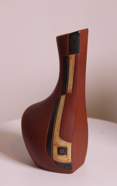 MCM Geometric Ceramic Vase Bookend