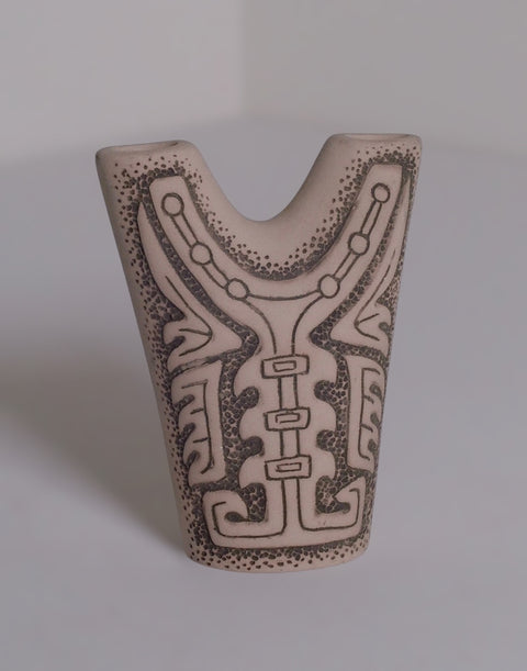 Double Cylinder Tribal Ceramic Vase