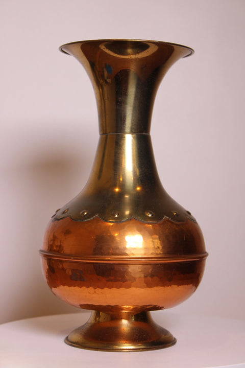 Copper and Brass Flared Vase