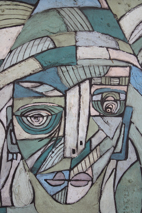 Angela Dickerson Hidden Faces Original Framed Artwork
