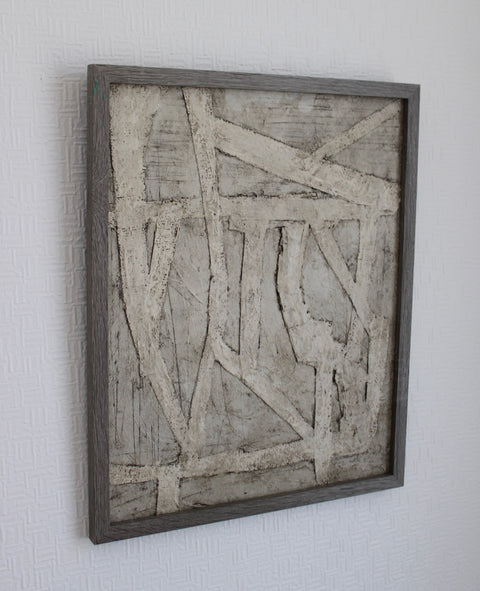 Angela Dickerson White Fragment Grid Original Framed Artwork