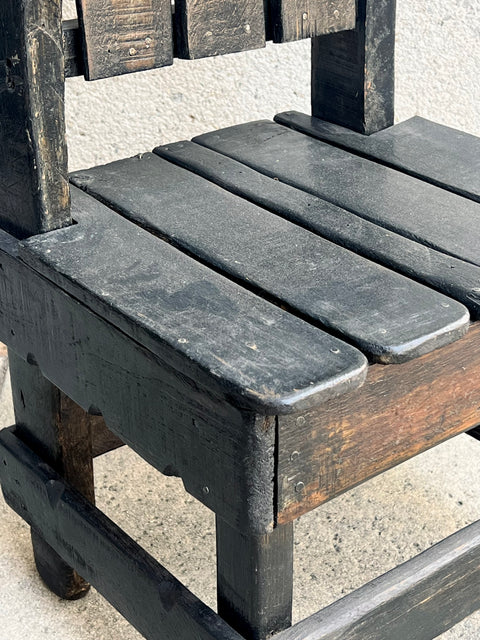 Black Antique Small Side Garden Chair