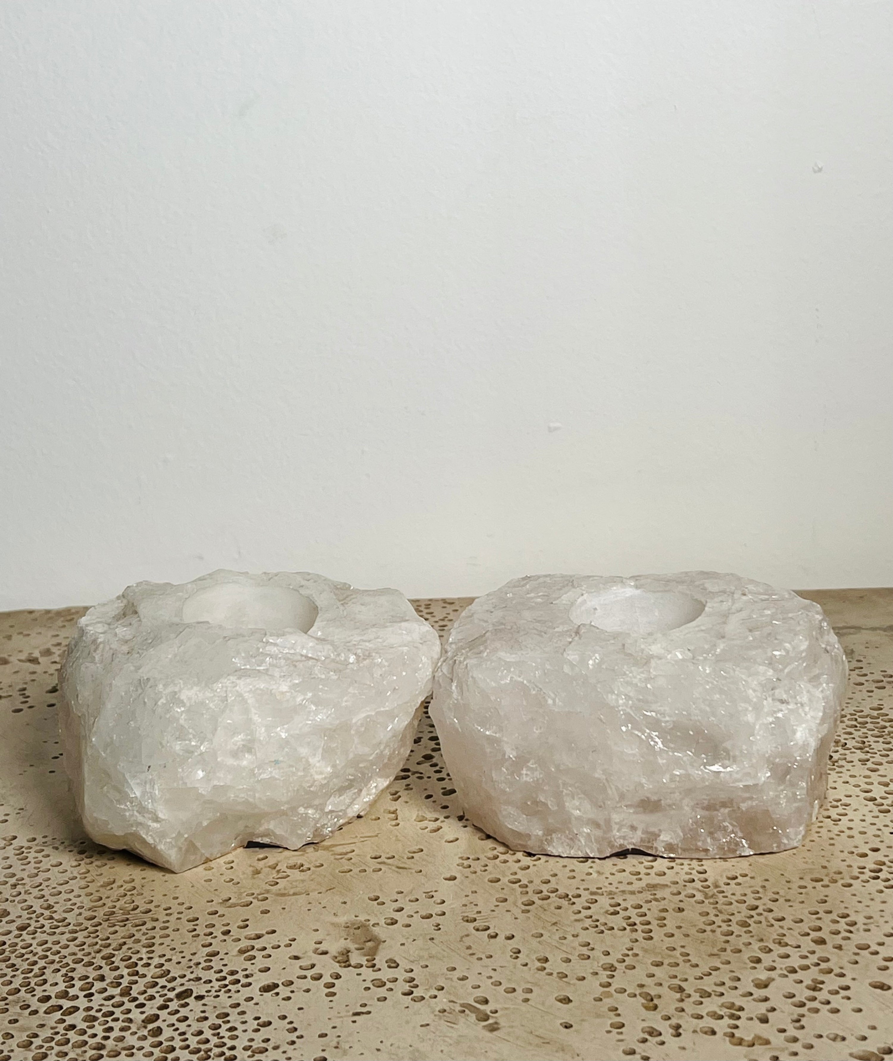 White Quartz Candle Holders