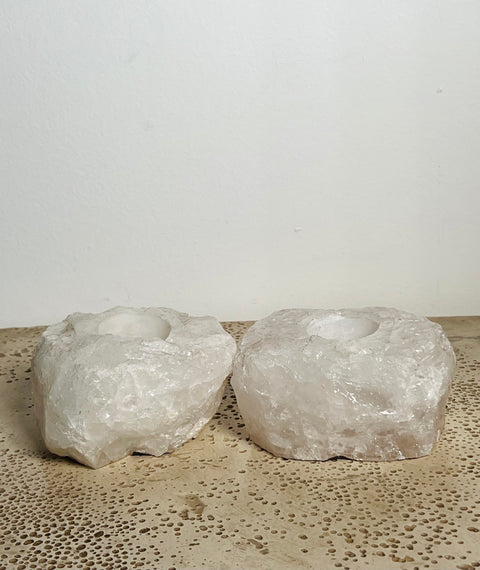 White Quartz Candle Holders