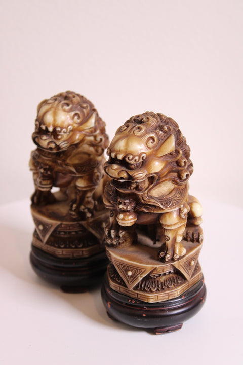Vintage Chinese Guardian Foo Dogs – Pair