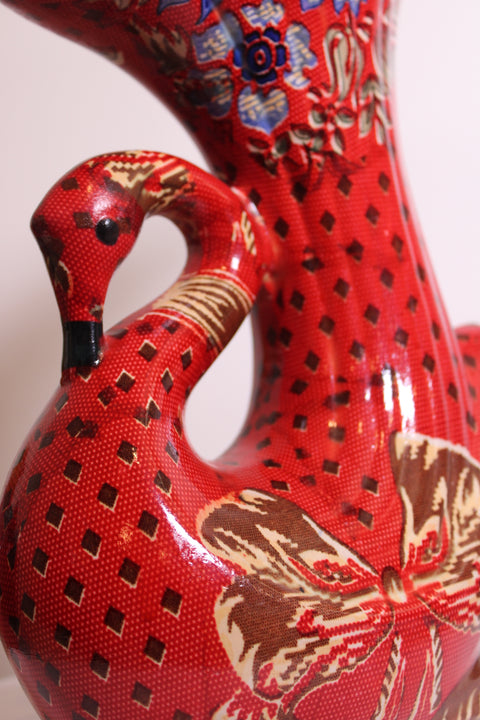 Mackenzie Childs Style Swan Vase