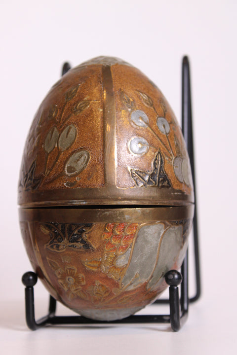 Round Copper Mixed Metal Trinket Box