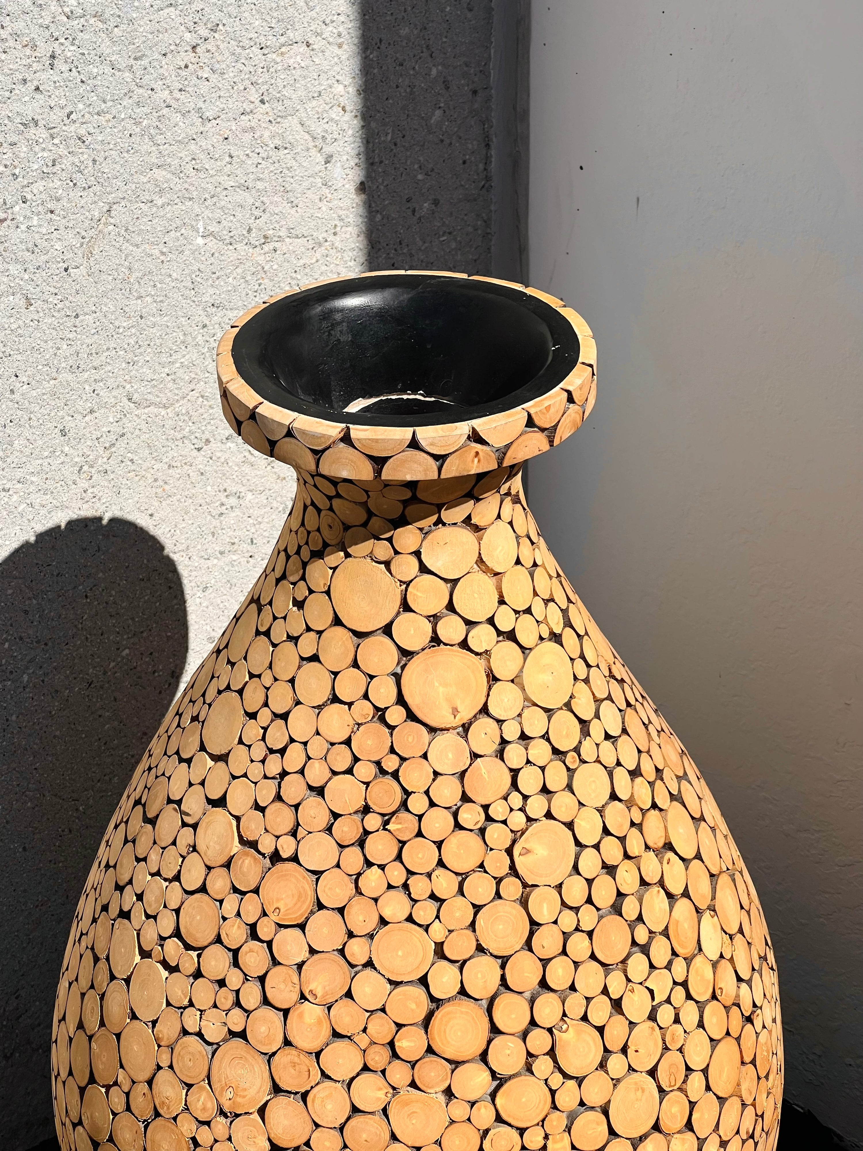 Large Floor Wood Slice Vase (SOLD)