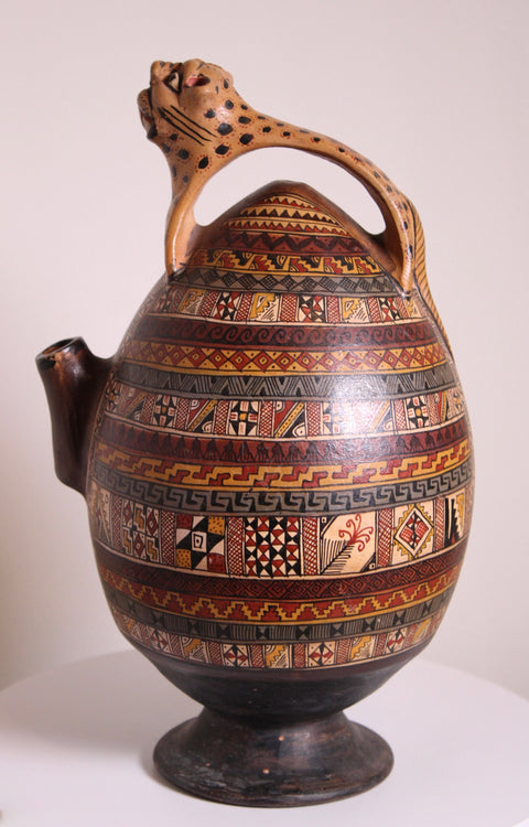 Peruvian Jaguar Terracotta Vessel