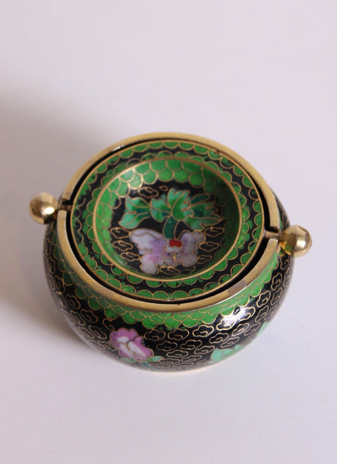 Vintage Chinese Minutare Cloisonné Ashtray / Incense Burner