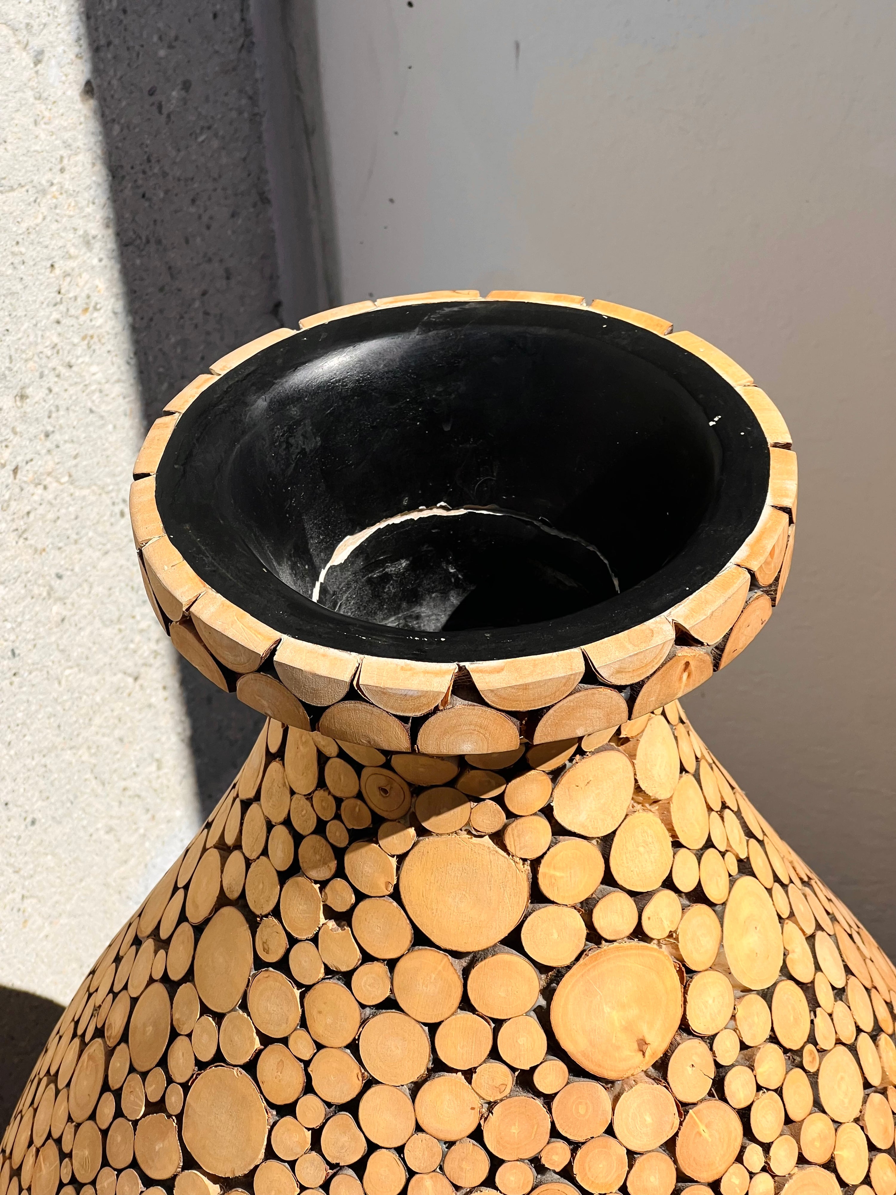Large Floor Wood Slice Vase (SOLD)