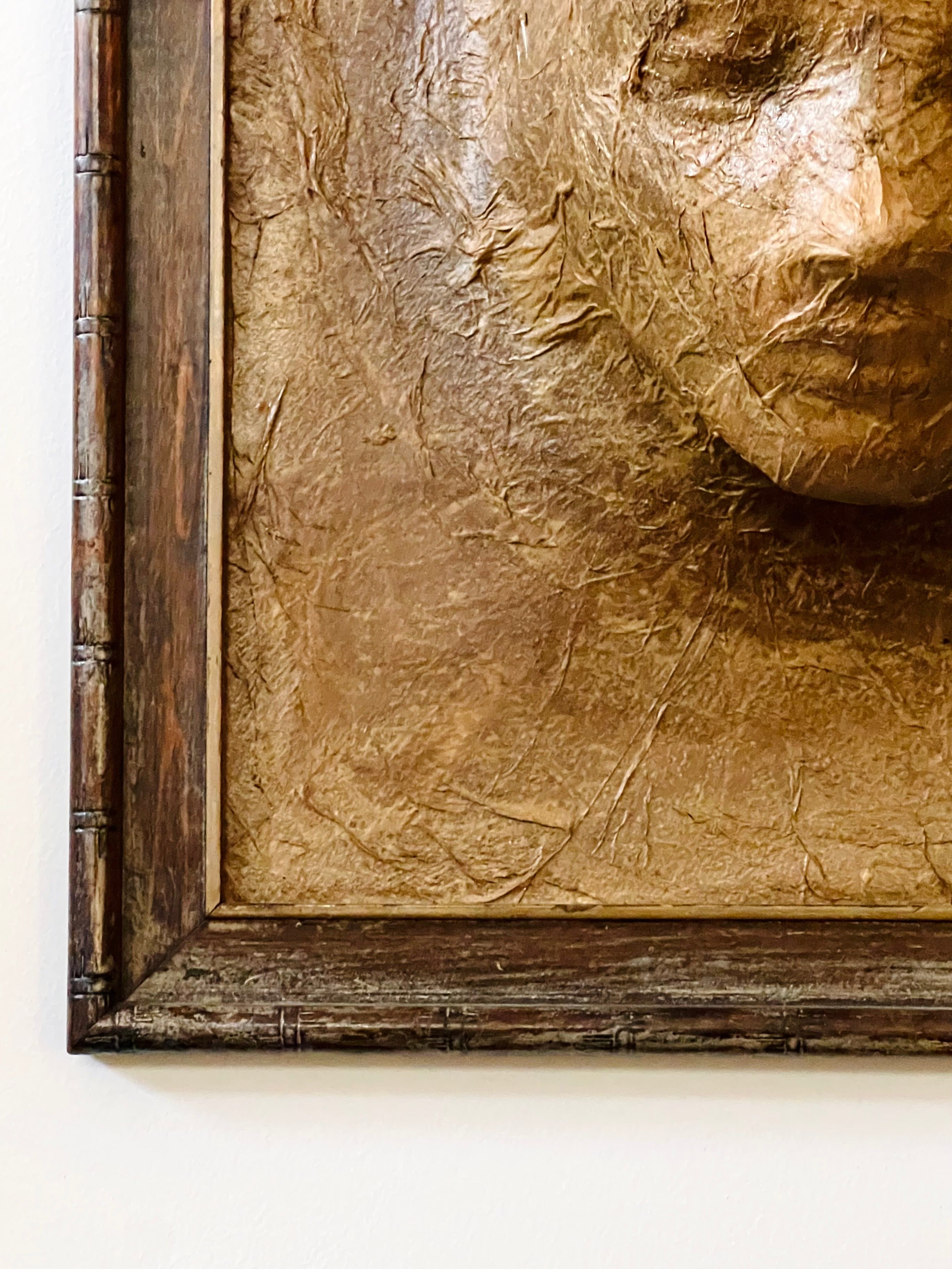Paper Mache New Orleans Funeral Mask - Wood Frame (Vintage)