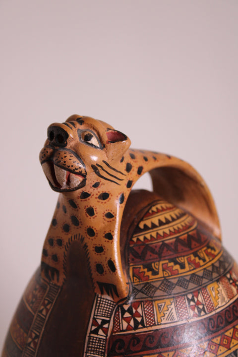 Peruvian Jaguar Terracotta Vessel