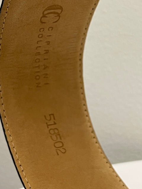 Cipriani Collection Brown Leather Concho Belt