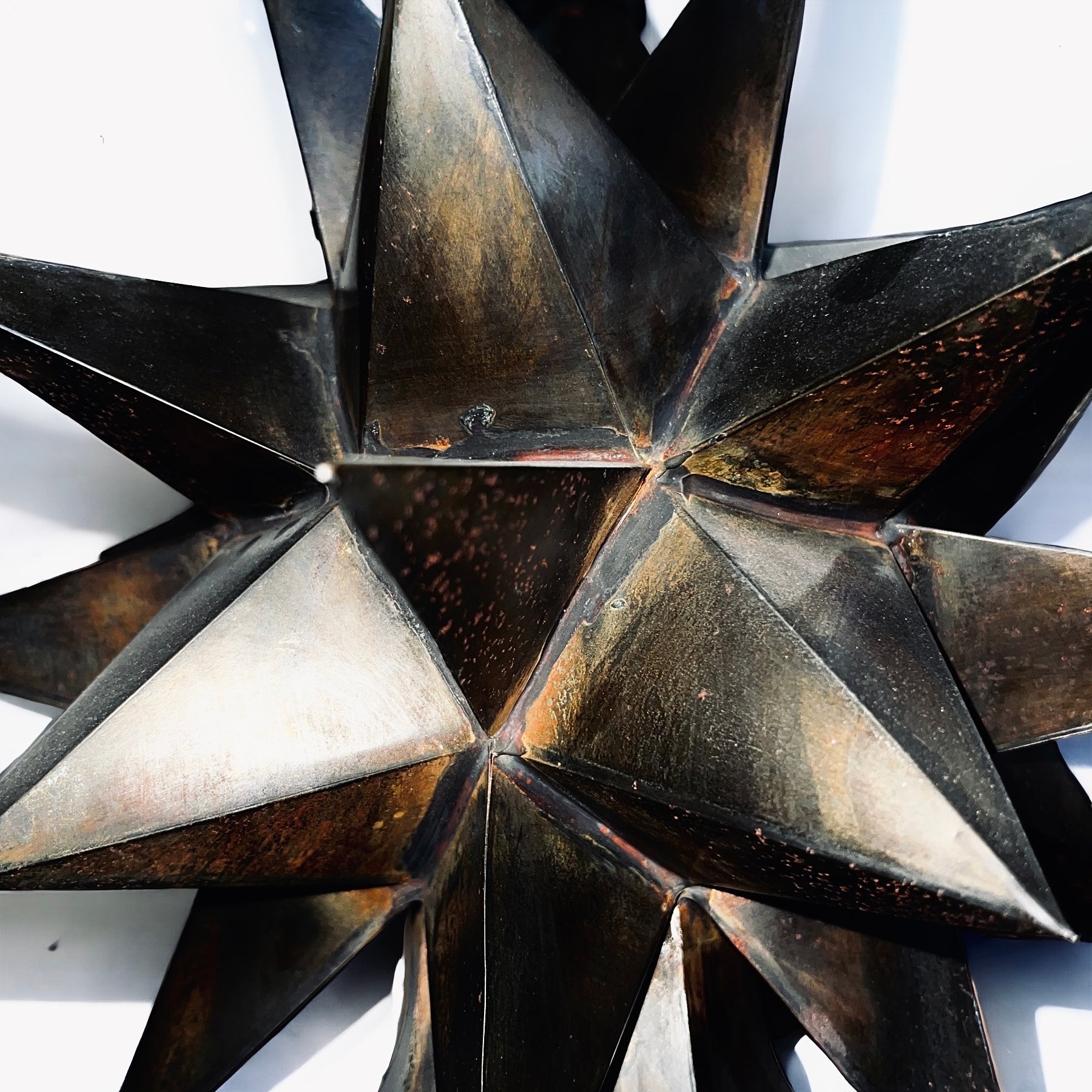 French Brutalist Sputnik Metal Starburst Sculpture Lamp (Vintage)