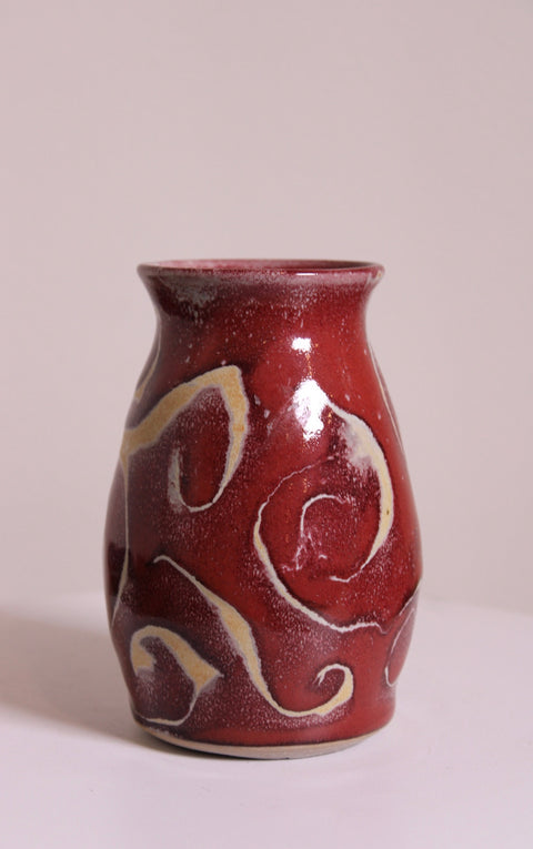 Signed Red Studio Pottery Vase