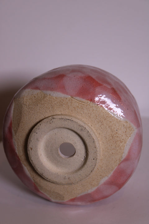 Signed Ribbed Stoneware Cachepot