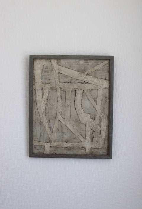 Angela Dickerson White Fragment Grid Original Framed Artwork