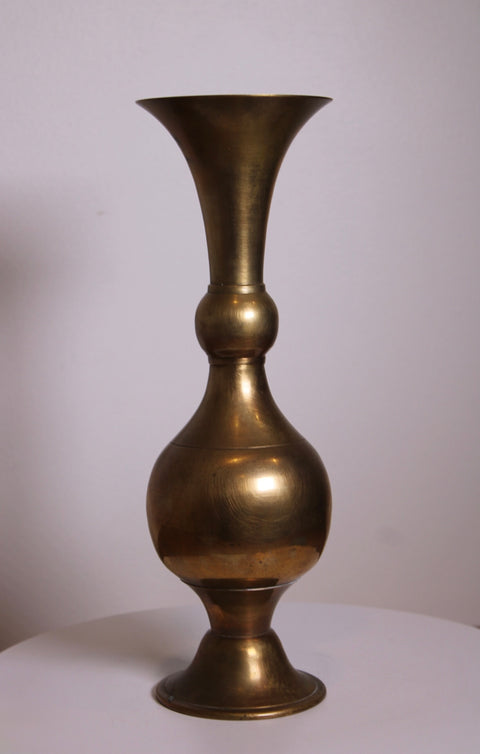 Curved Brass Baluster Vase