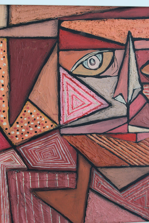 Angela Dickerson Red Mask Study Original Framed Artwork