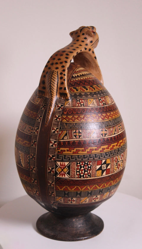 Peruvian Jaguar Terracotta Vessel