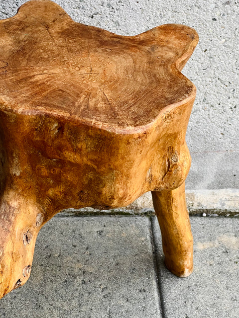 Live Edge Wood Tripod Side Table