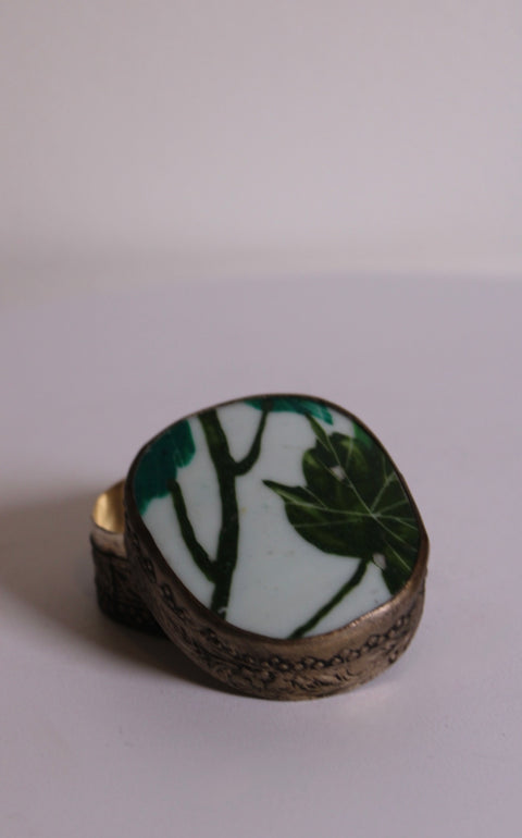 Antique Floral Repoussé Trinket Box