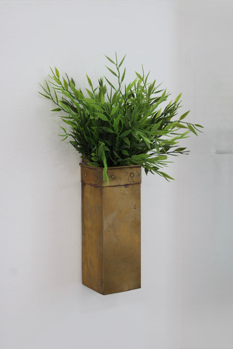 Vintage Brass Wall Pocket Planter