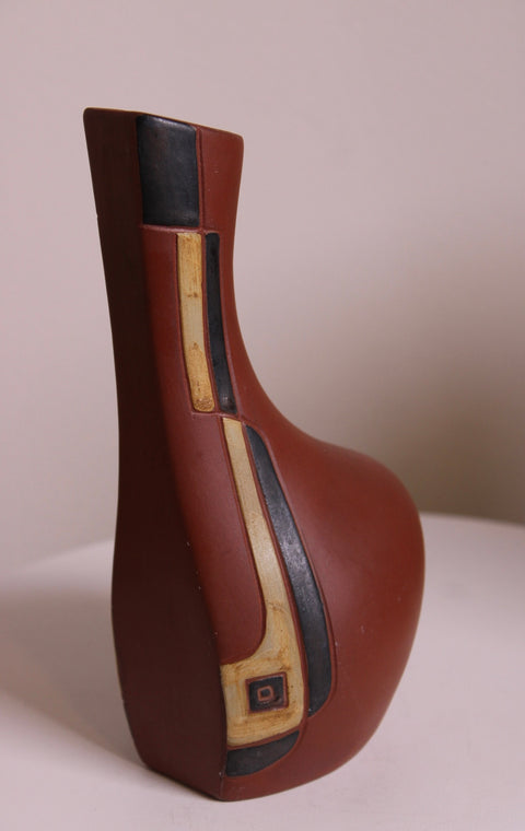 MCM Geometric Ceramic Vase Bookend