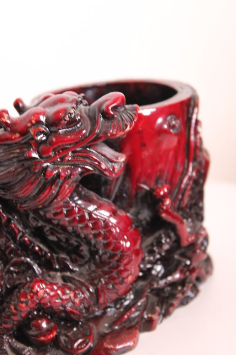 Chinese Dragon Brush Pot Planter