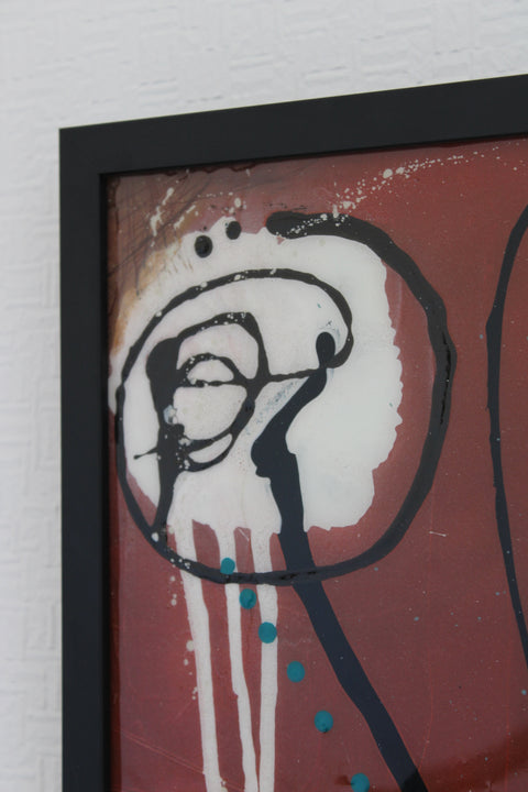Angela Dickerson Red Orbit Original Framed Artwork