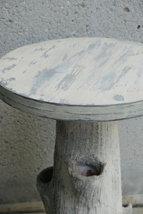 Faux Bois Tree Stump Side Table (Vintage)