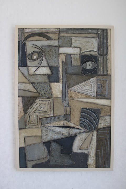 Angela Dickerson Architect Face Original Framed Artwork