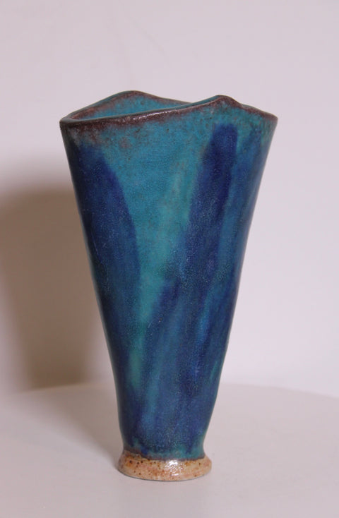 Signed Cole Blue & Turquoise Studio Pottery Vase