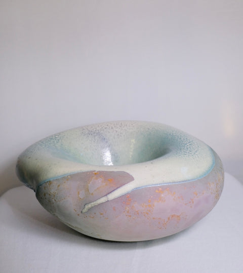 “Tony Evans” Raku Glaze Abstract Bowl