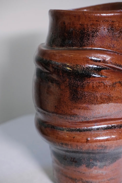 Vintage Anagama Brown Vase