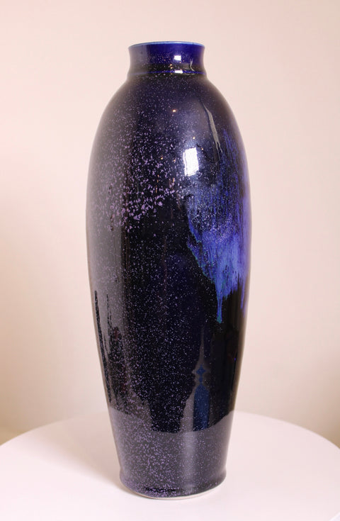 Tall Cobalt Blue Studio Pottery Vase