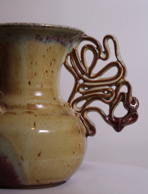 Sculptural Openwork Studio Pottery Vase