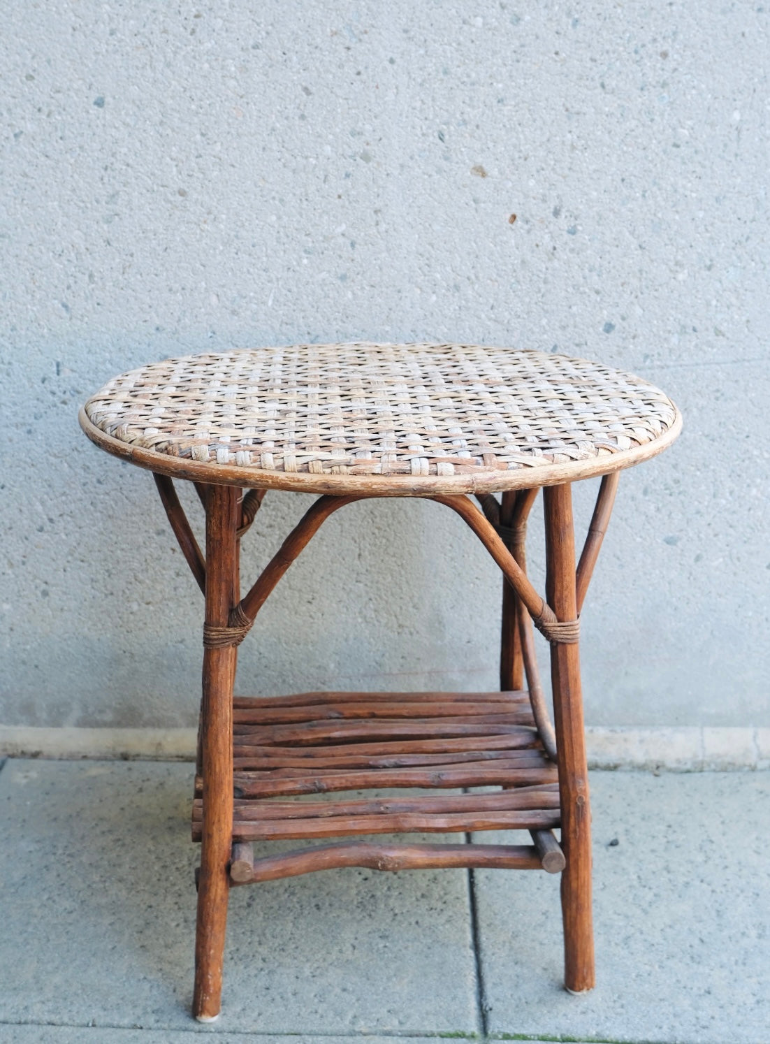 Vintage Bamboo Side Table