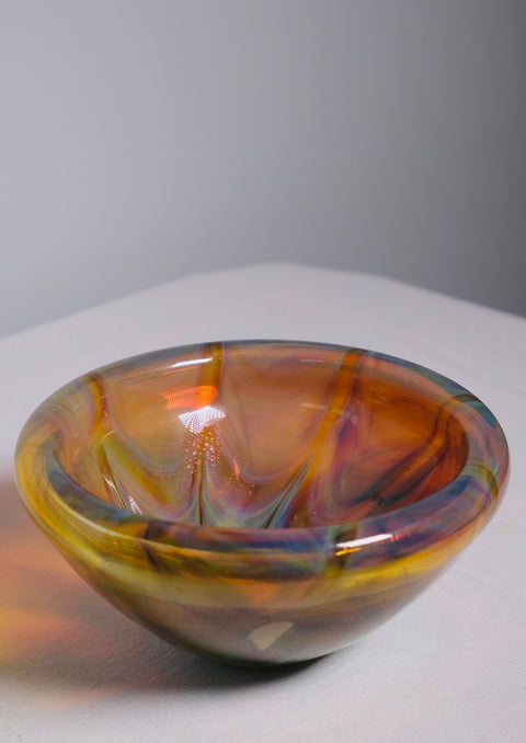 Iridescent Hand Blown Studio Glass Bowl
