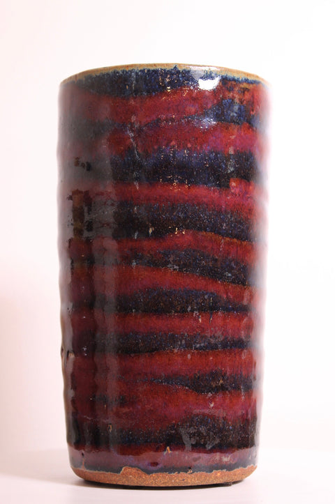 Signed Studio Pottery Cylinder Vase