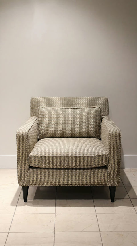 Square Reupholstered vintage Arm Chairs