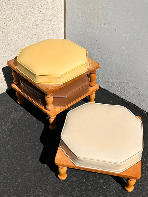 Vintage Mini Set of 3 MCM “Ethan Allen” Stacking Baumritter Foot Stools/Ottomans