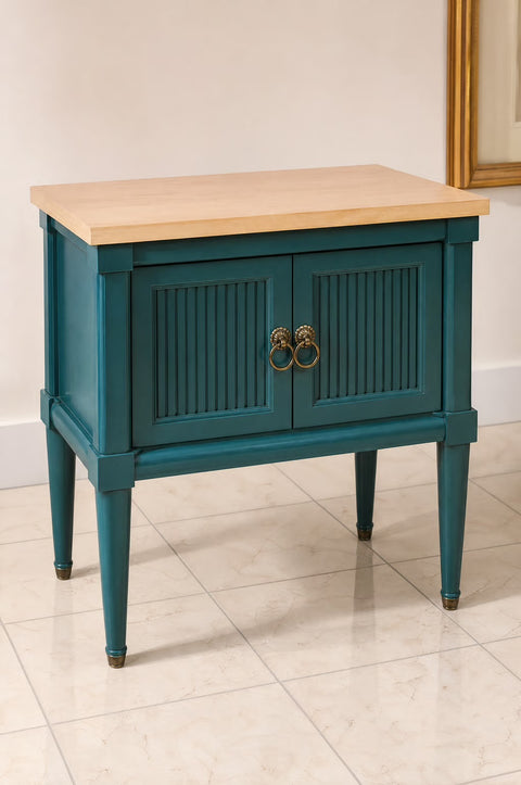 Vintage Teal Side Tables (Pair)