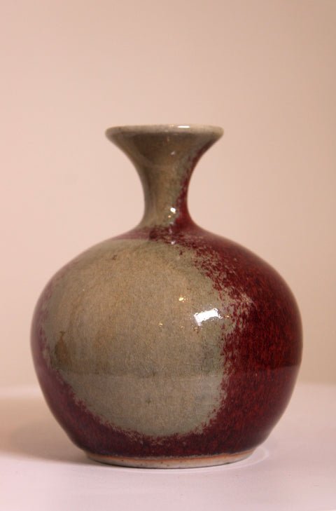 Set of Three Oxblood Red Studio Pottery Bud Vases