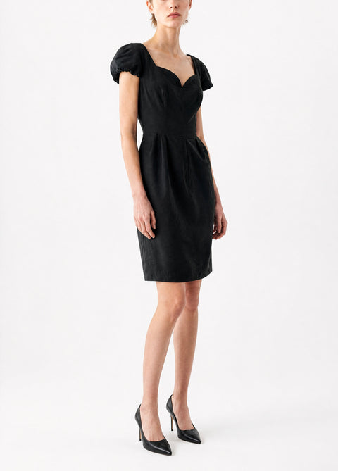 Vintage Black Cap Sleeve Mini Dress