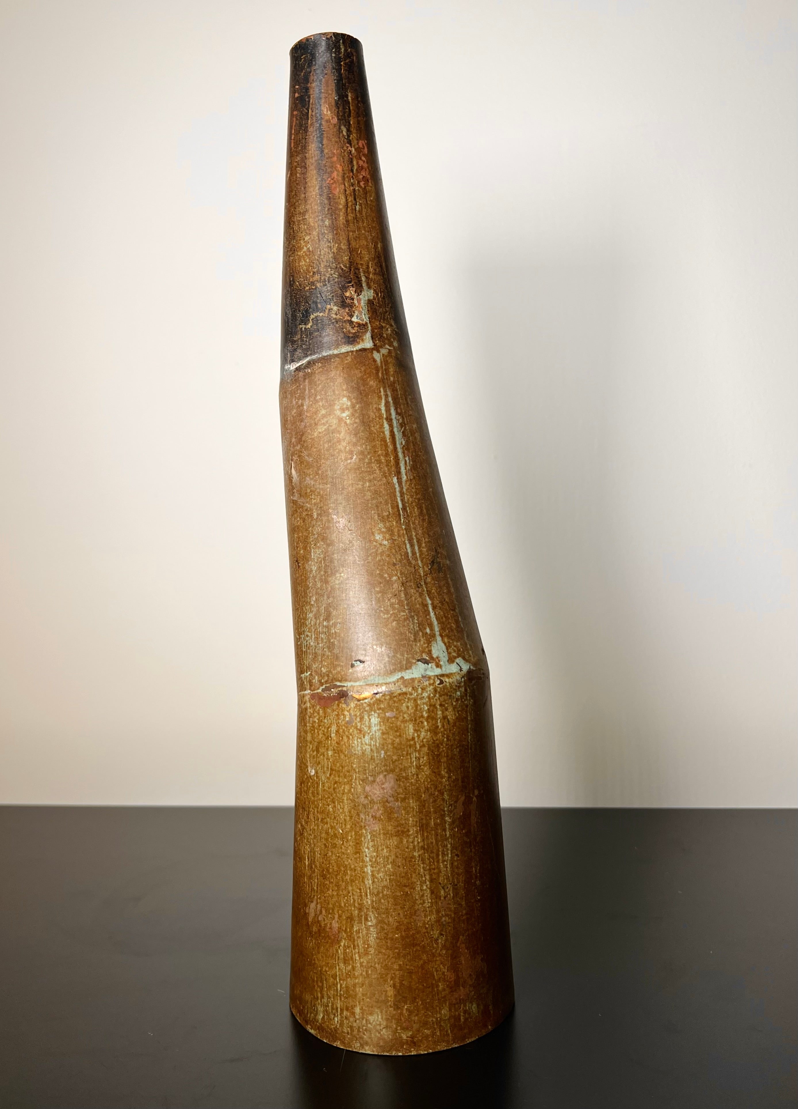 Metal Angular Sculpture Vase (Vintage)